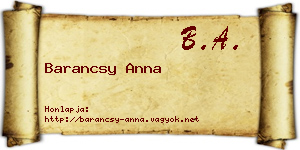 Barancsy Anna névjegykártya